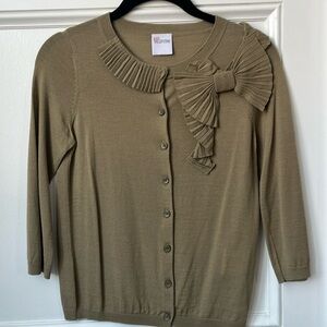 Valentino Wool Cardigan Sweater with Bow Detail